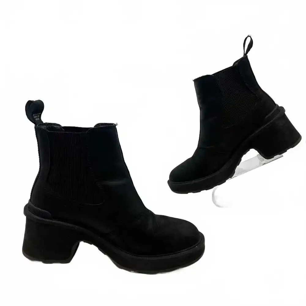 Sorel Black Leather Ankle Boots | Women’s Size 6.5 Platform